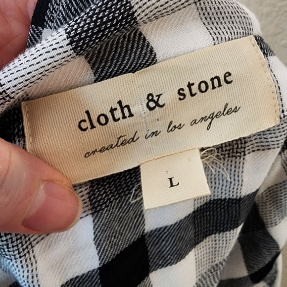 Anthropologie Cloth & Stone Snow White Button Down Medium L - Picture 4 of 6